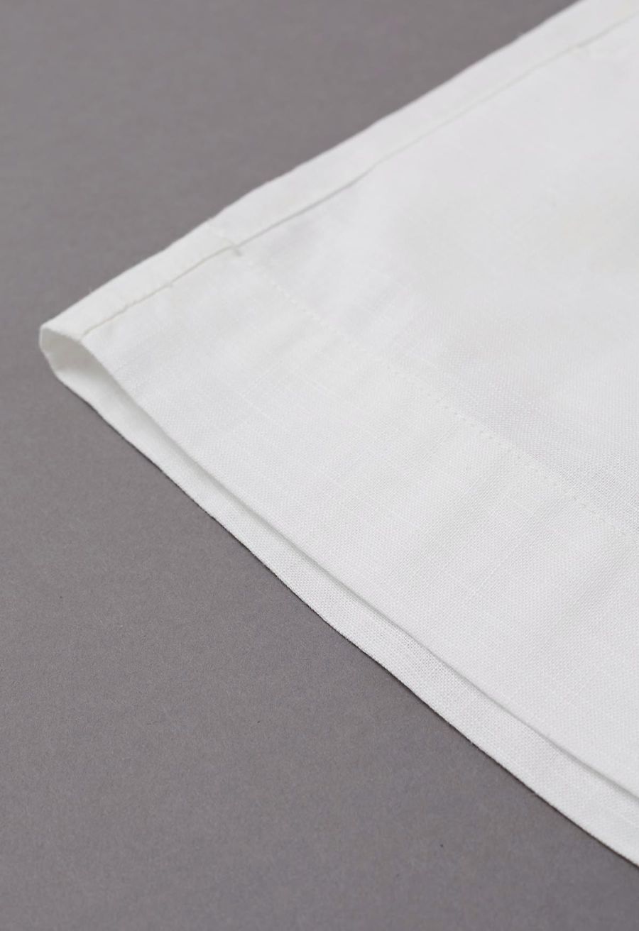 Drawstring Waist Side Pocket Linen-Blend Shorts