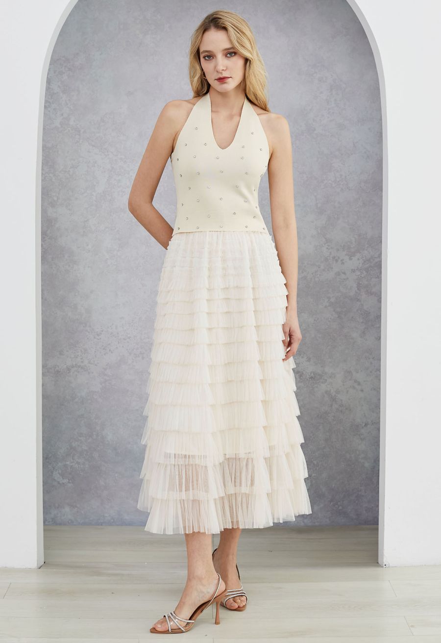 Swan Cloud Midi Skirt in Cream