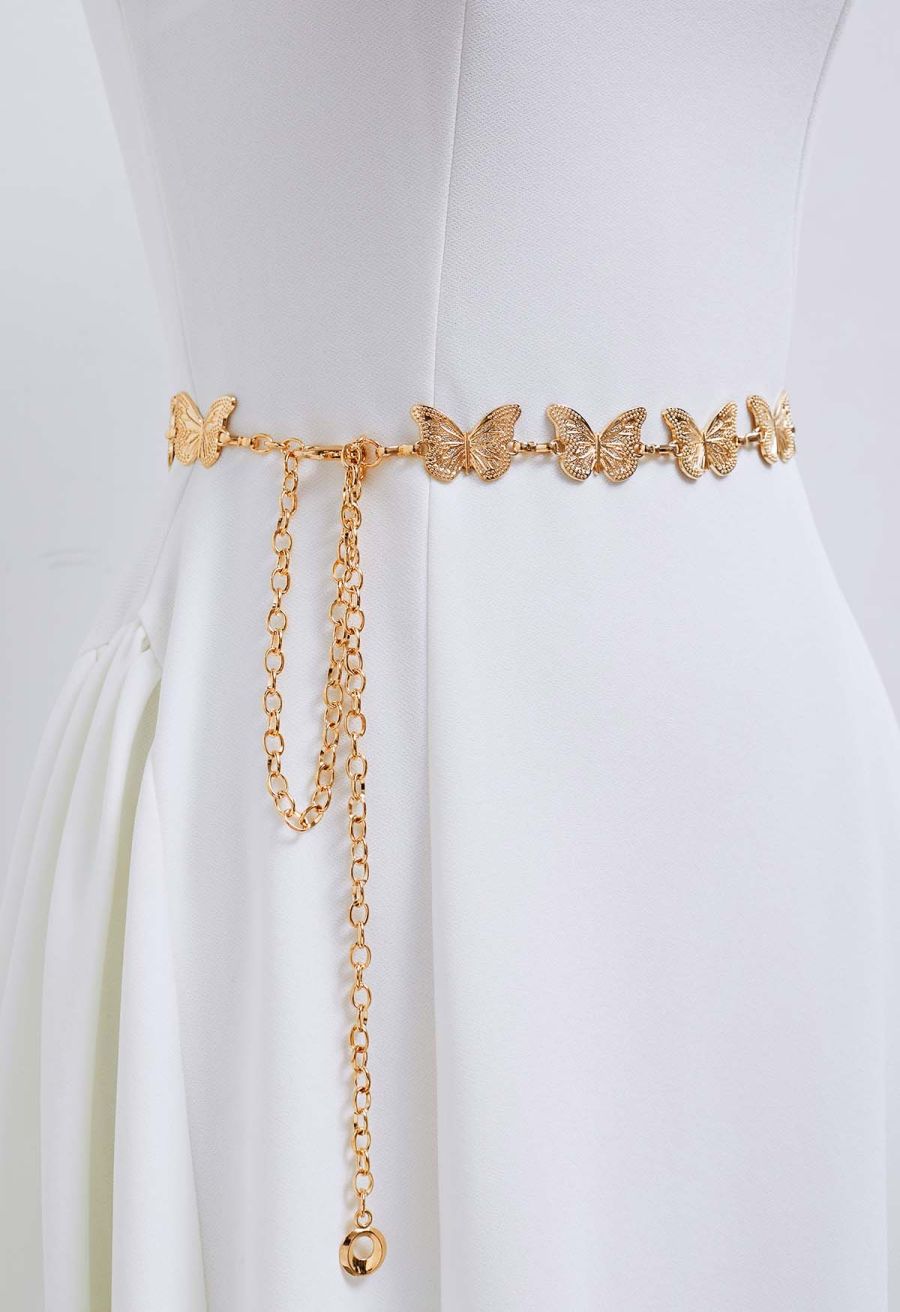 Fluttering Butterfly Chain Belt in Gold