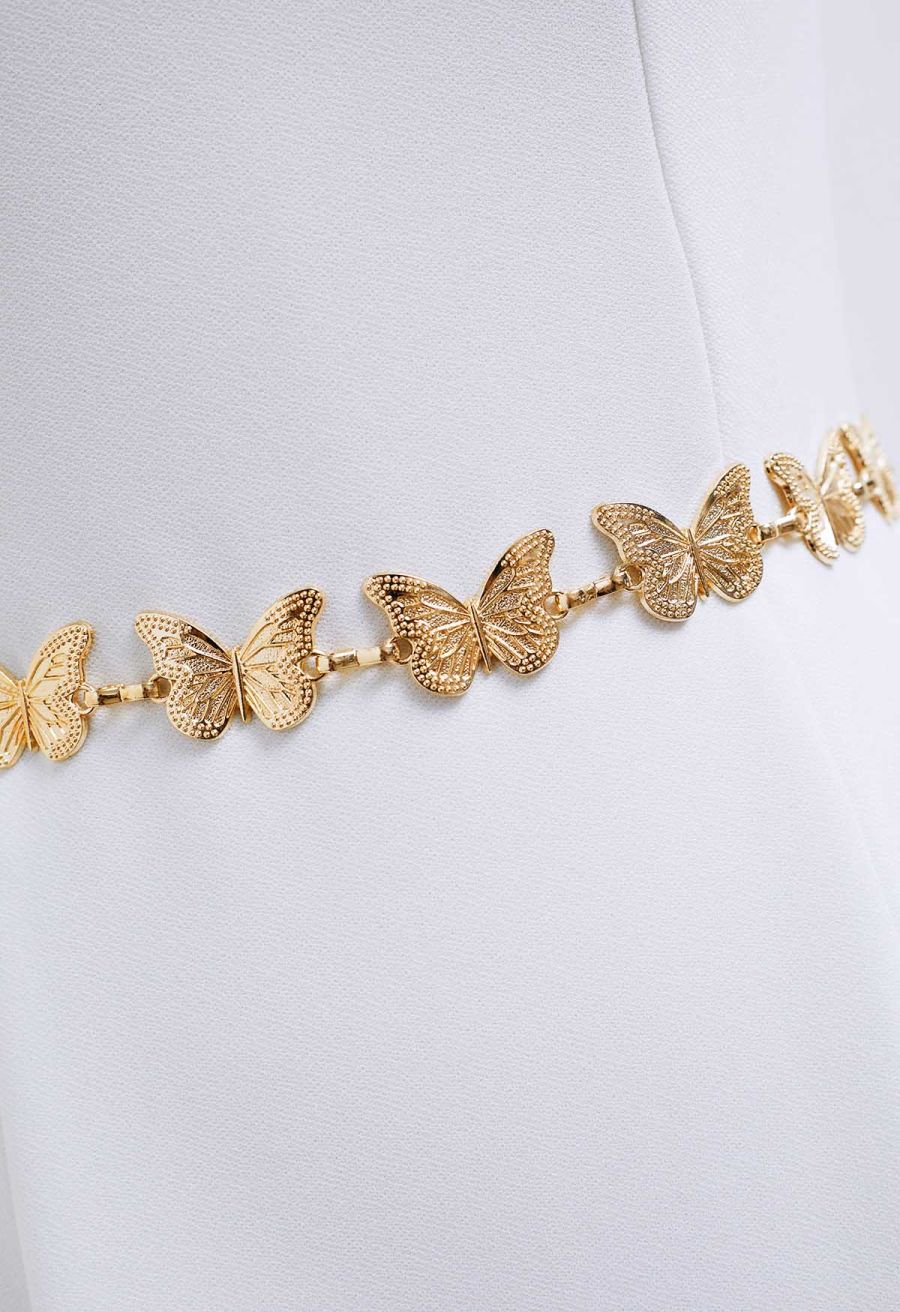 Fluttering Butterfly Chain Belt in Gold