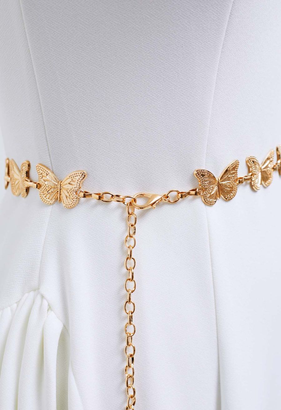 Fluttering Butterfly Chain Belt in Gold