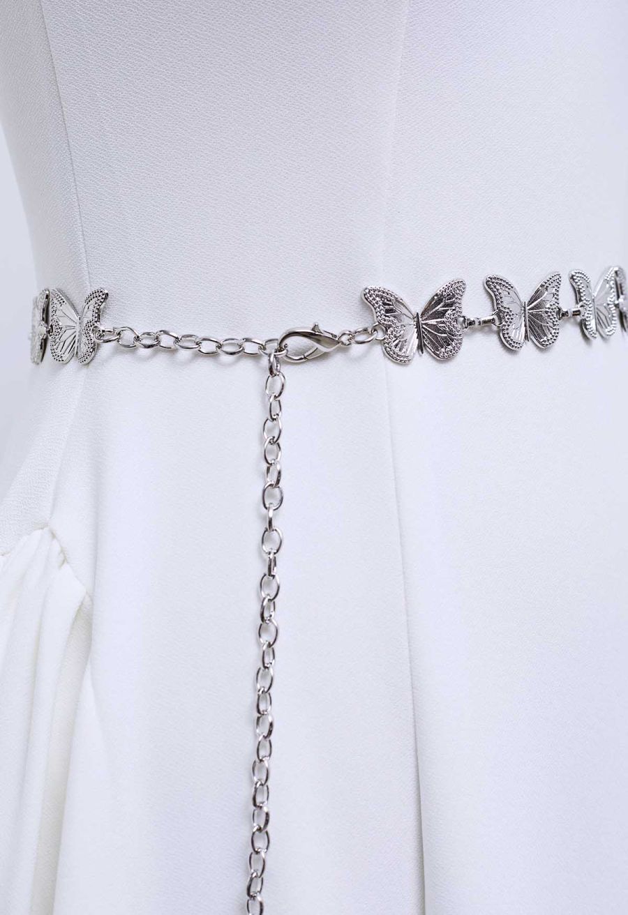 Fluttering Butterfly Chain Belt in Silver