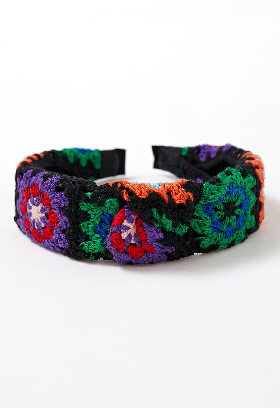 Bohemia Bowknot Crochet Hair Headband in Black