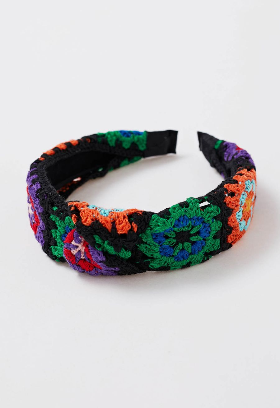 Bohemia Bowknot Crochet Hair Headband in Black