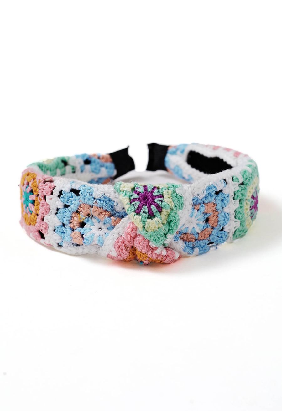 Bohemia Bowknot Crochet Hair Headband in White