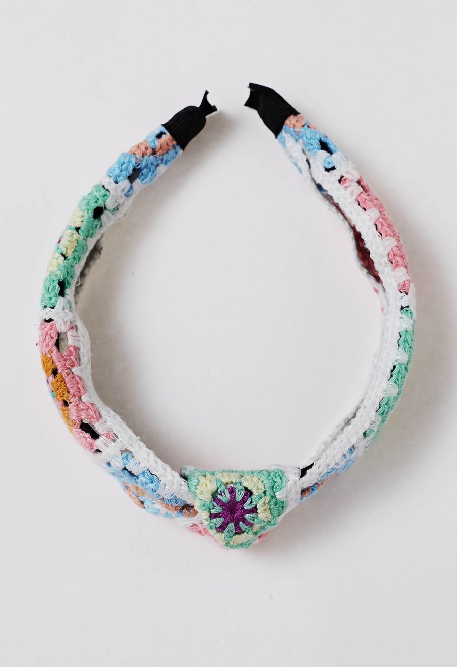 Bohemia Bowknot Crochet Hair Headband in White