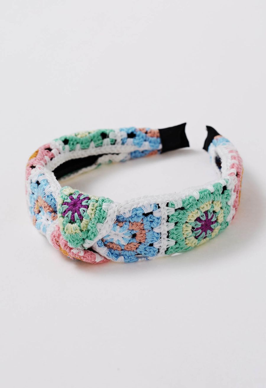 Bohemia Bowknot Crochet Hair Headband in White