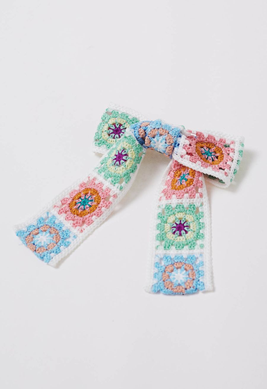 Bohemia Bowknot Crochet Hair Clip in White