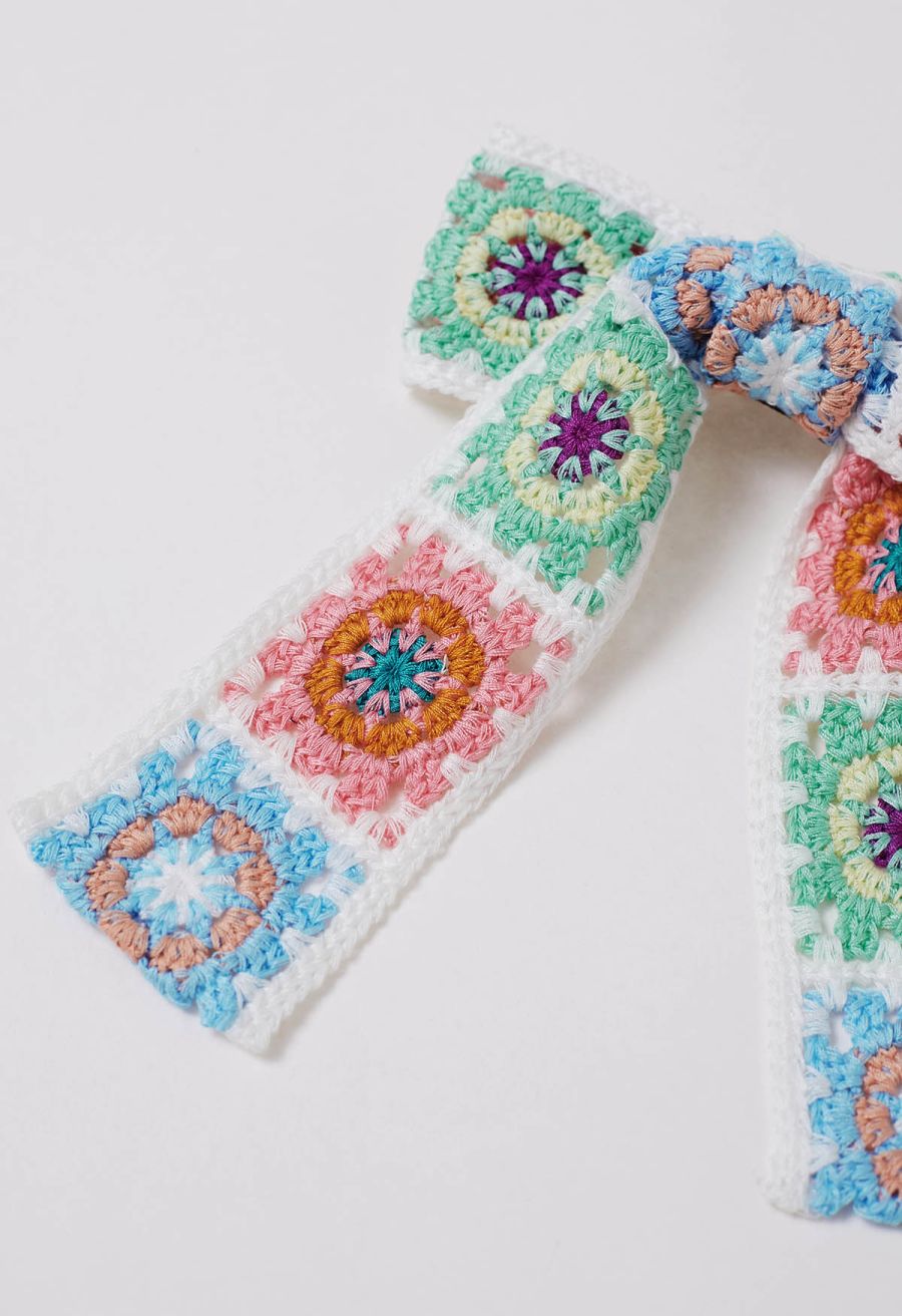 Bohemia Bowknot Crochet Hair Clip in White