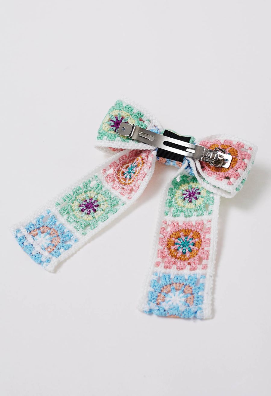Bohemia Bowknot Crochet Hair Clip in White