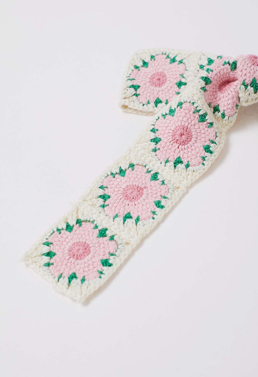 Cheery Blossom Crochet Hair Clip