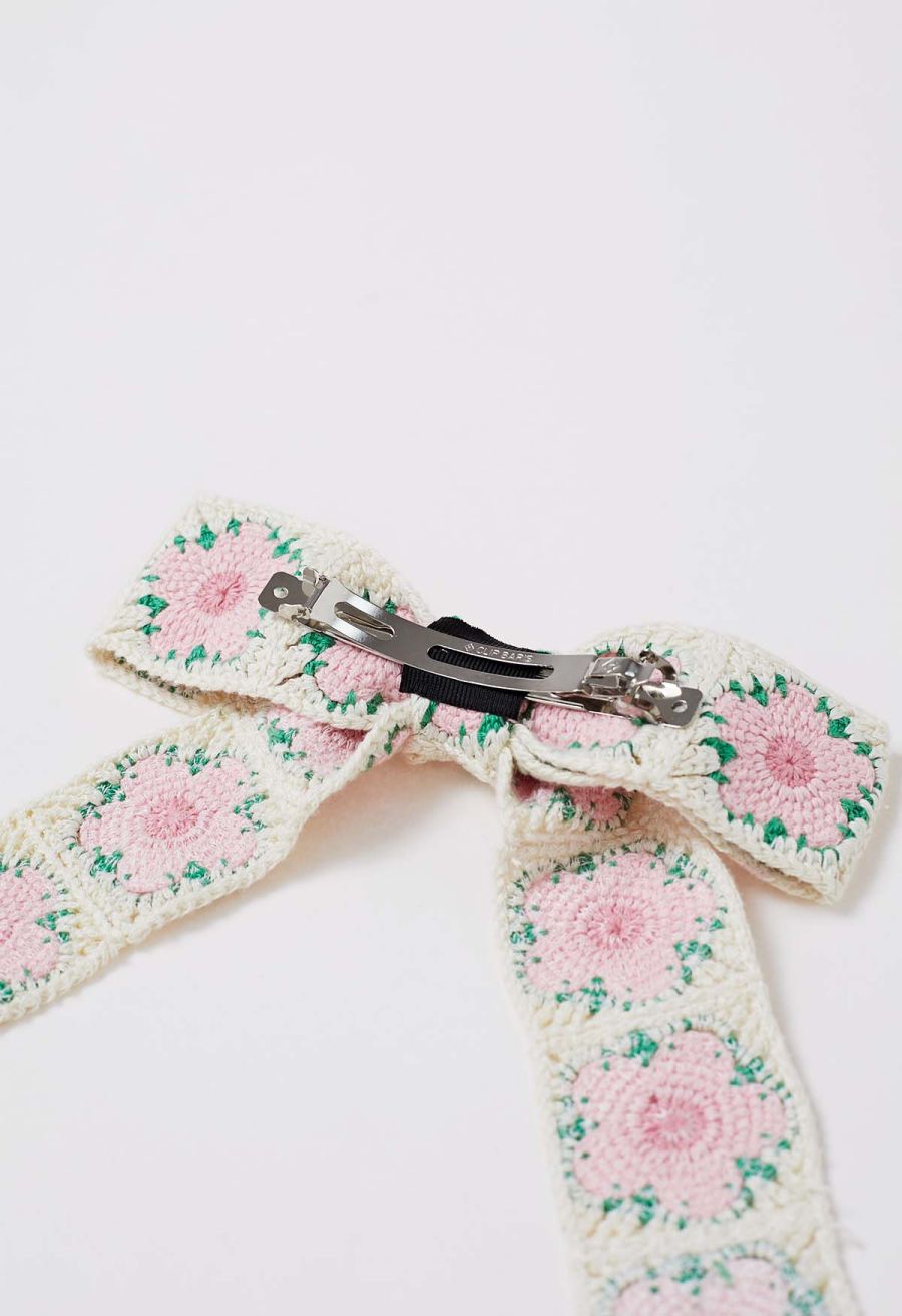 Cheery Blossom Crochet Hair Clip