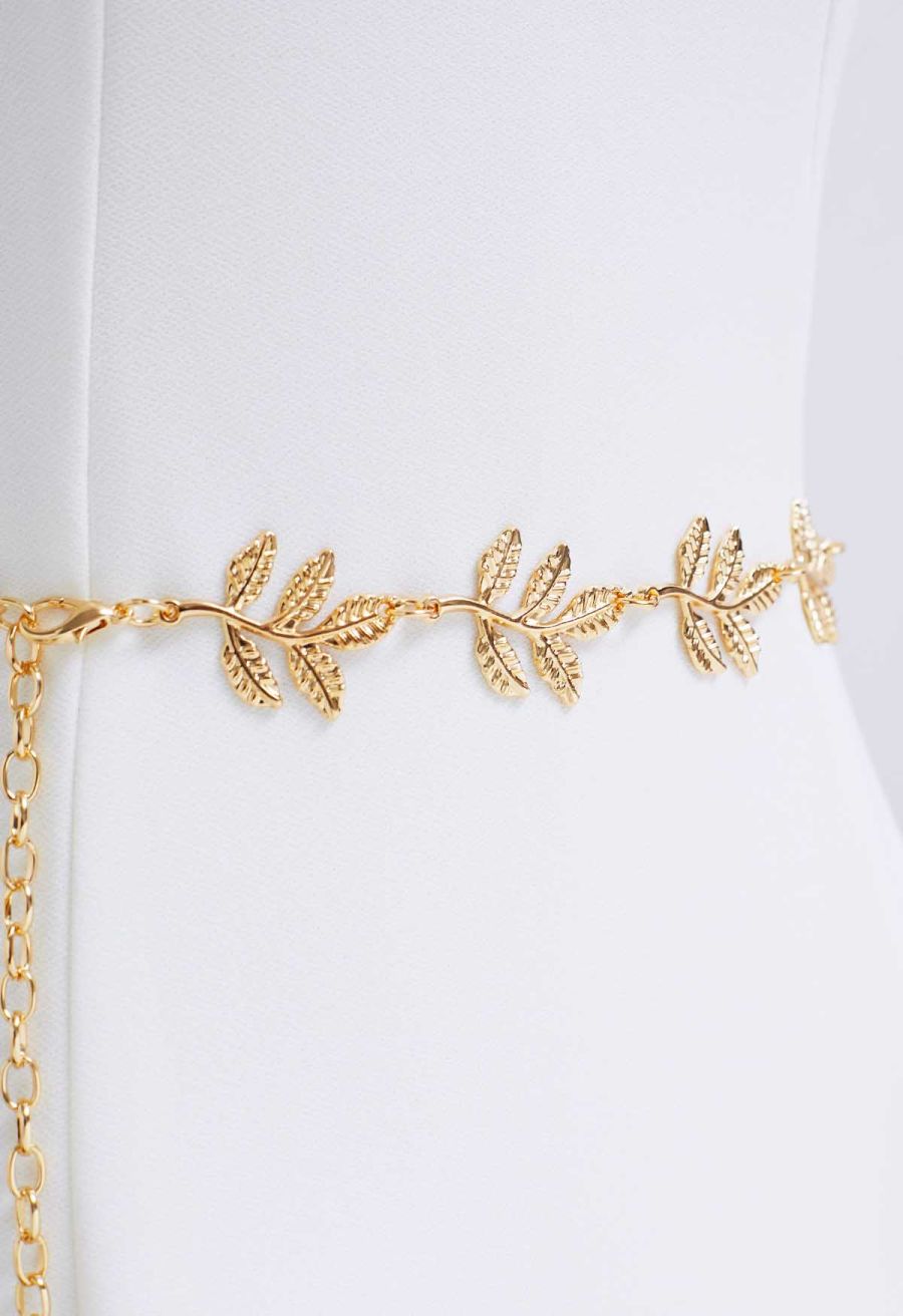 Golden Leaf Chain Belt