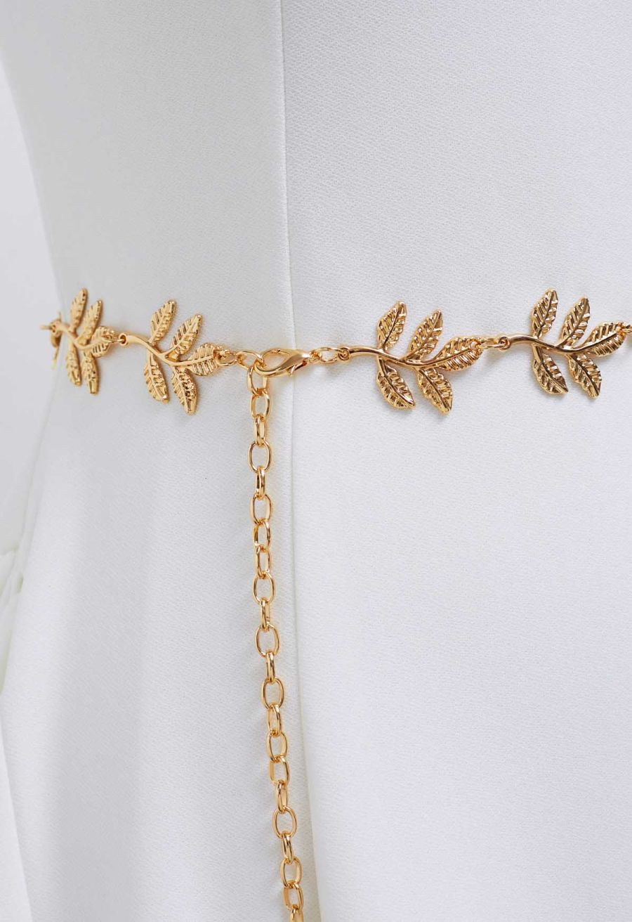 Golden Leaf Chain Belt