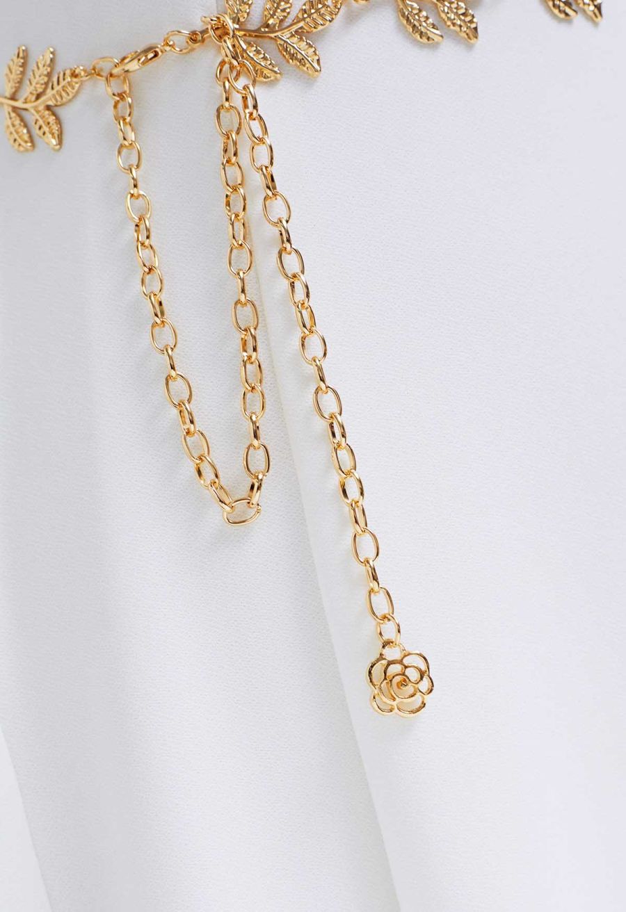 Golden Leaf Chain Belt
