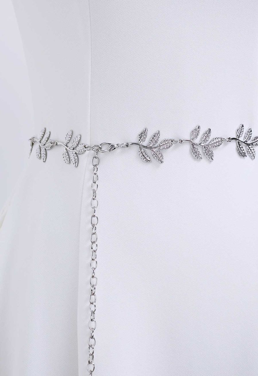 Silver Leaf Chain Belt