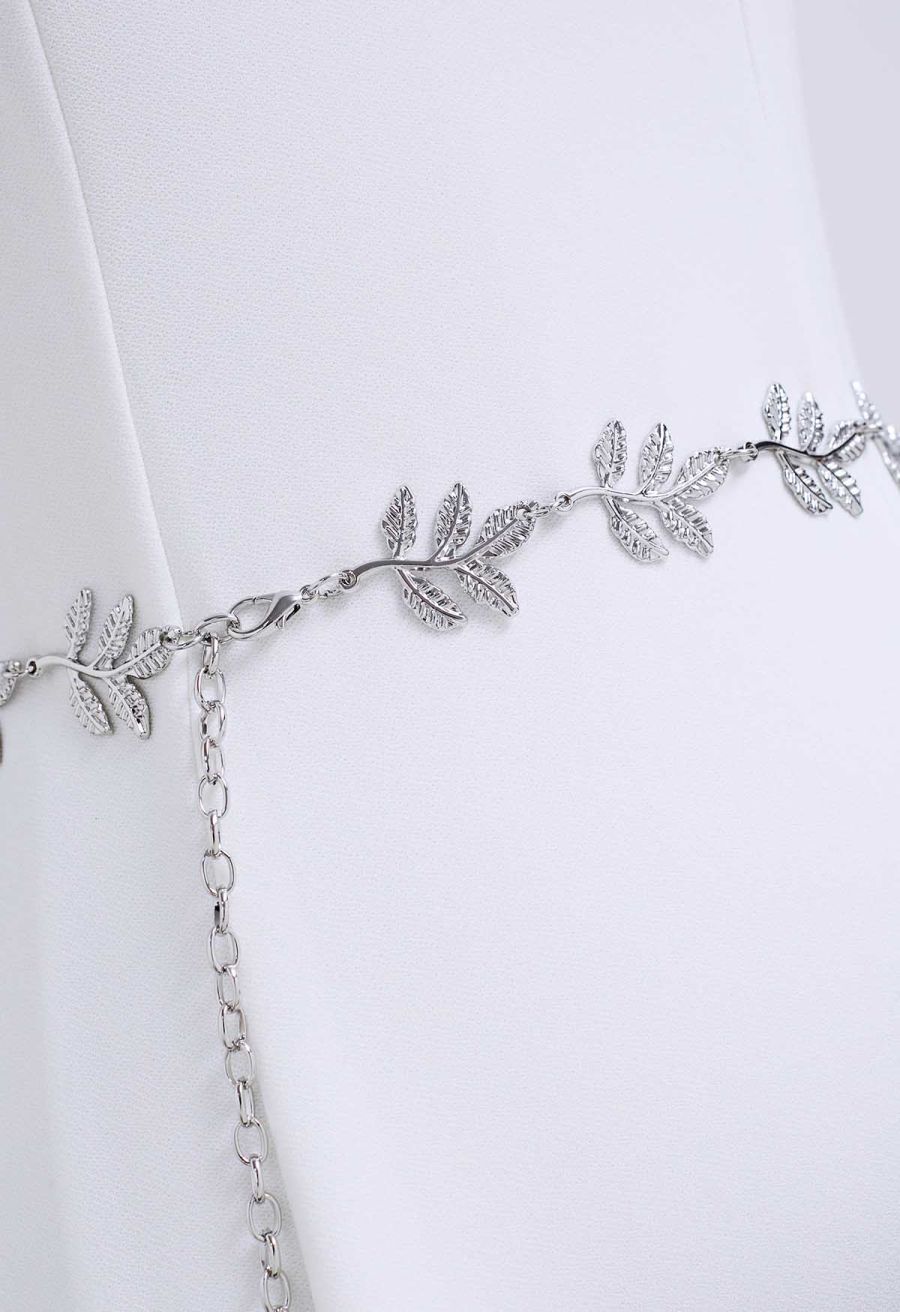 Silver Leaf Chain Belt
