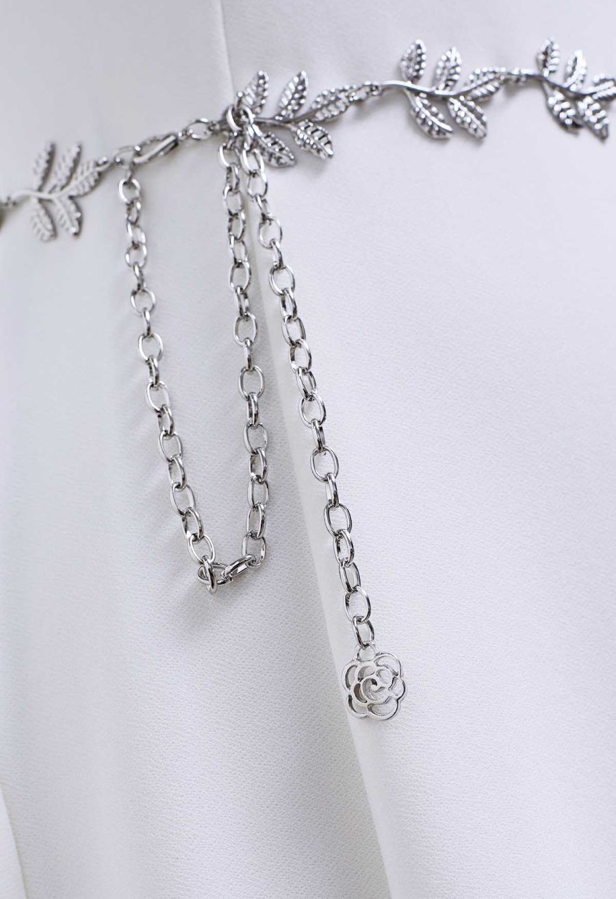 Silver Leaf Chain Belt