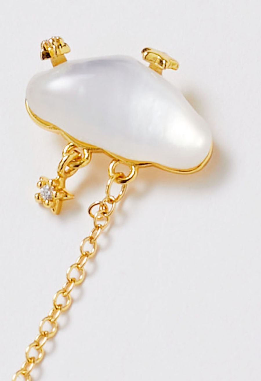 Cloud & Starry Night Raindrop Rhinestone Earrings