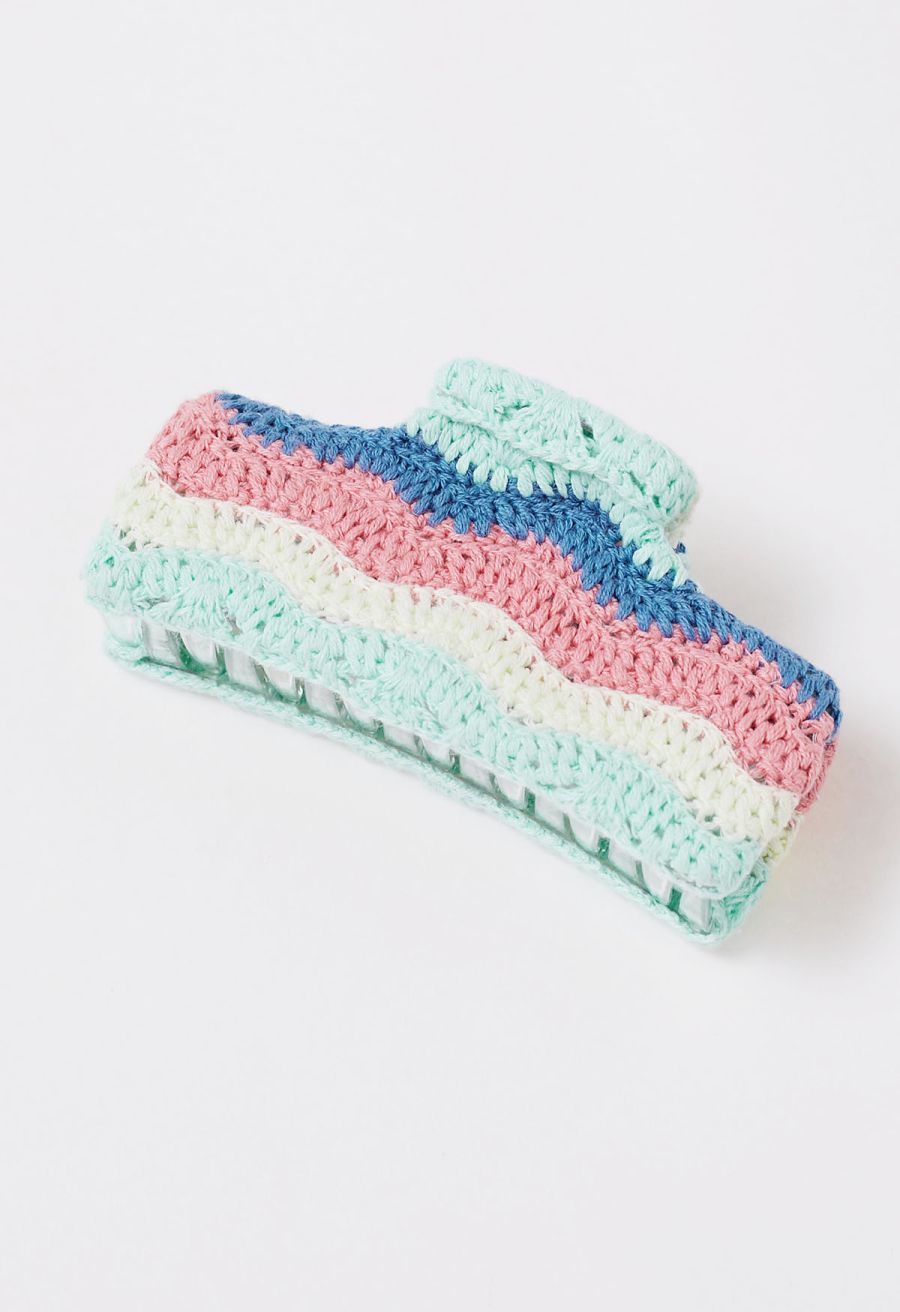 Wavy Crochet Large Rectangle Hair Claw