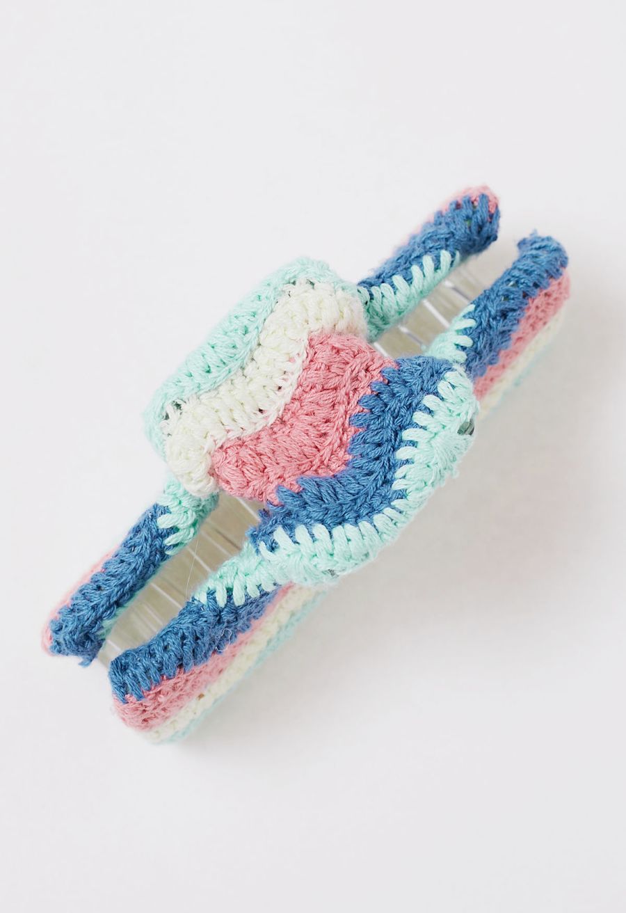 Wavy Crochet Large Rectangle Hair Claw