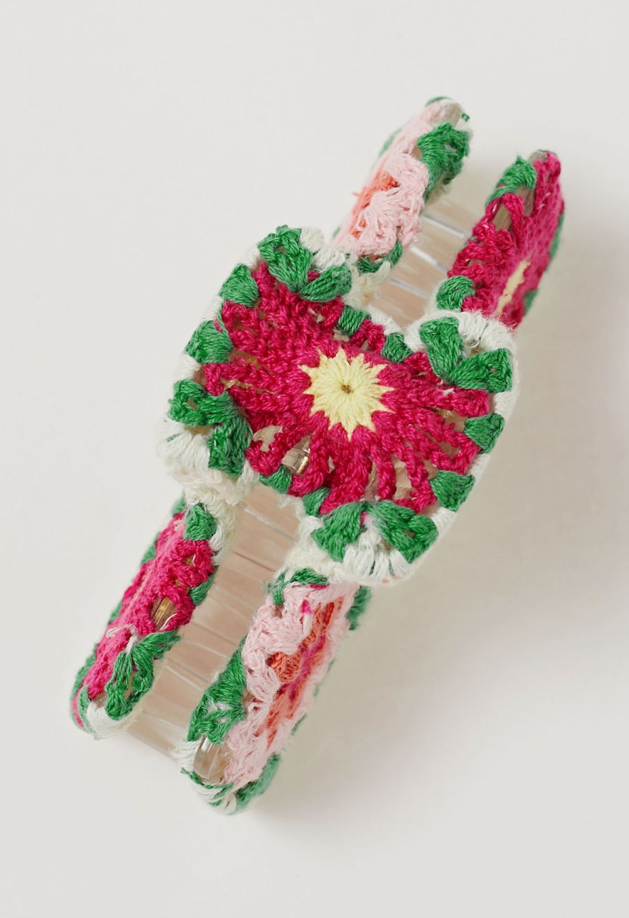 Plum Blossom Crochet Large Rectangle Hair Claw
