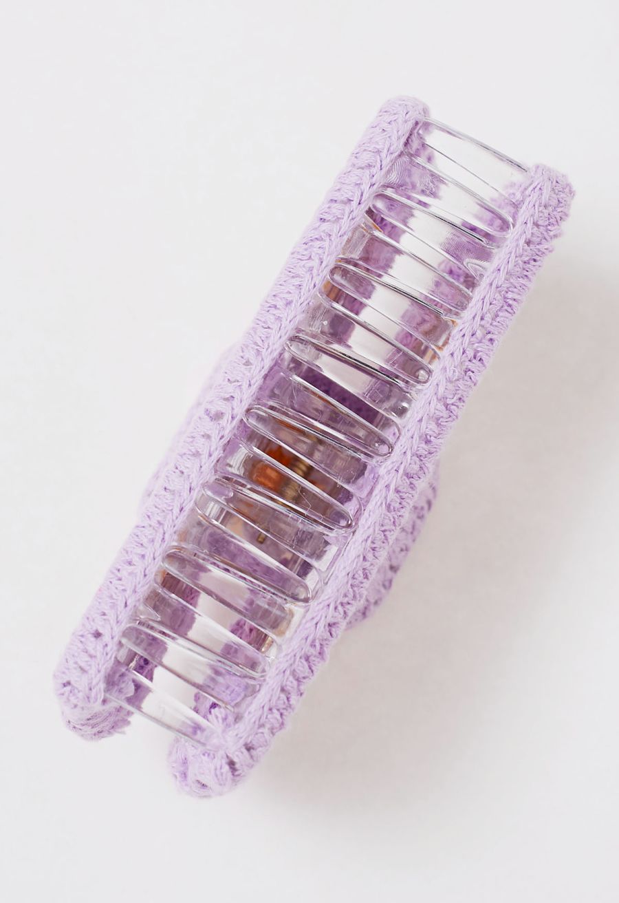 Daisy Crochet Large Rectangle Hair Claw