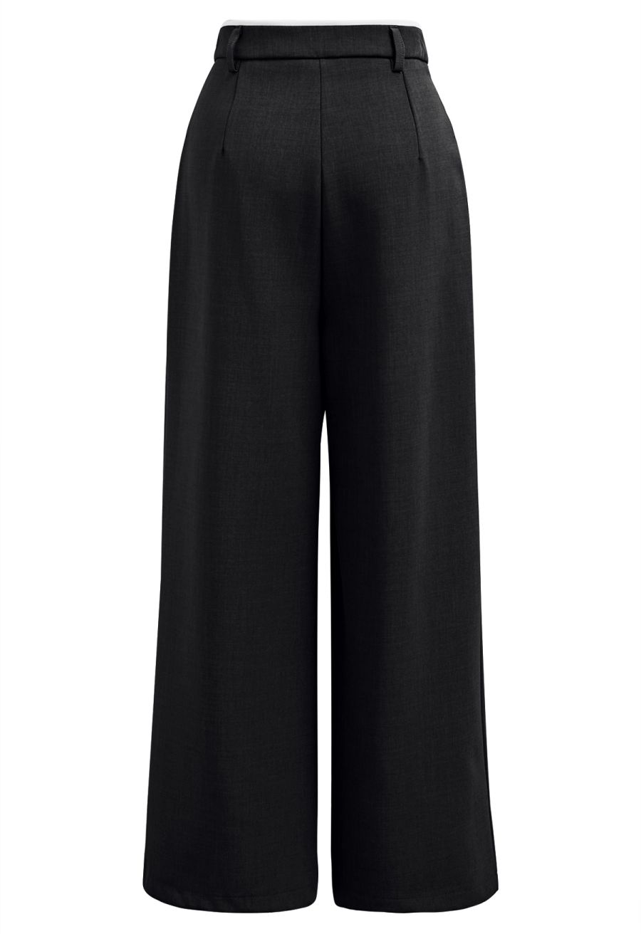 Contrast Binding Side Pocket Pants in Black