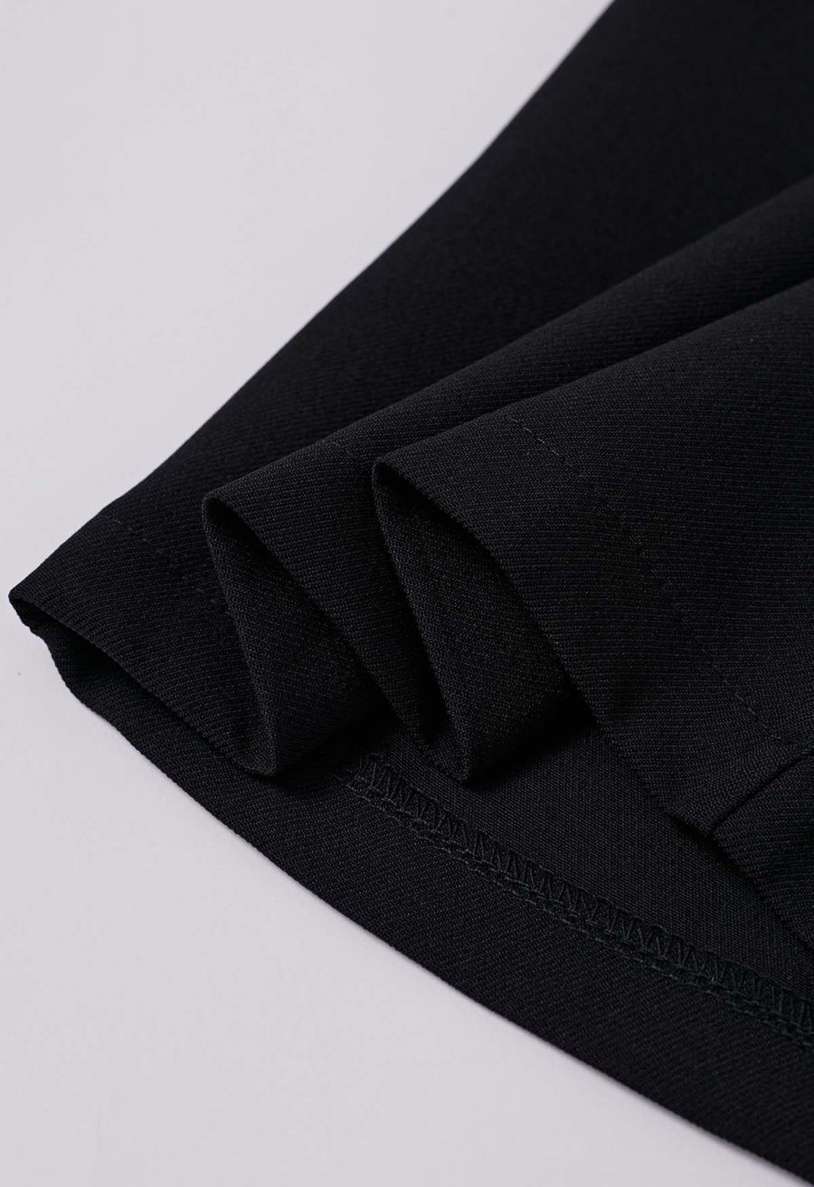 Contrast Binding Side Pocket Pants in Black