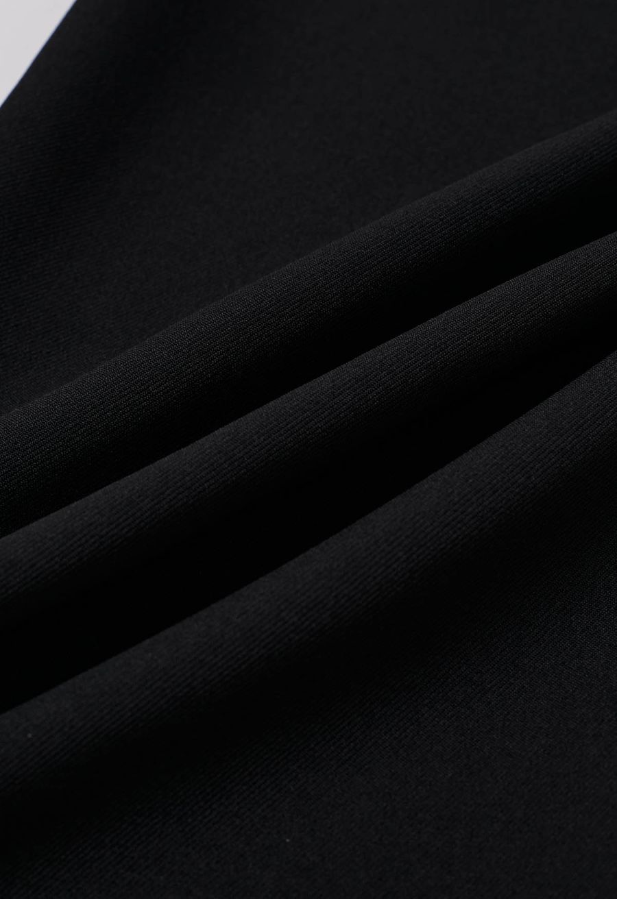 Contrast Binding Side Pocket Pants in Black