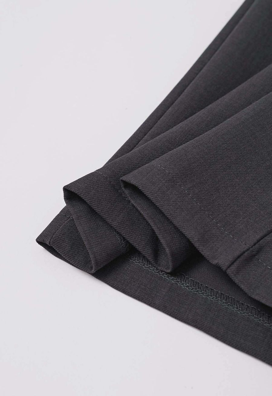Contrast Binding Side Pocket Pants in Smoke
