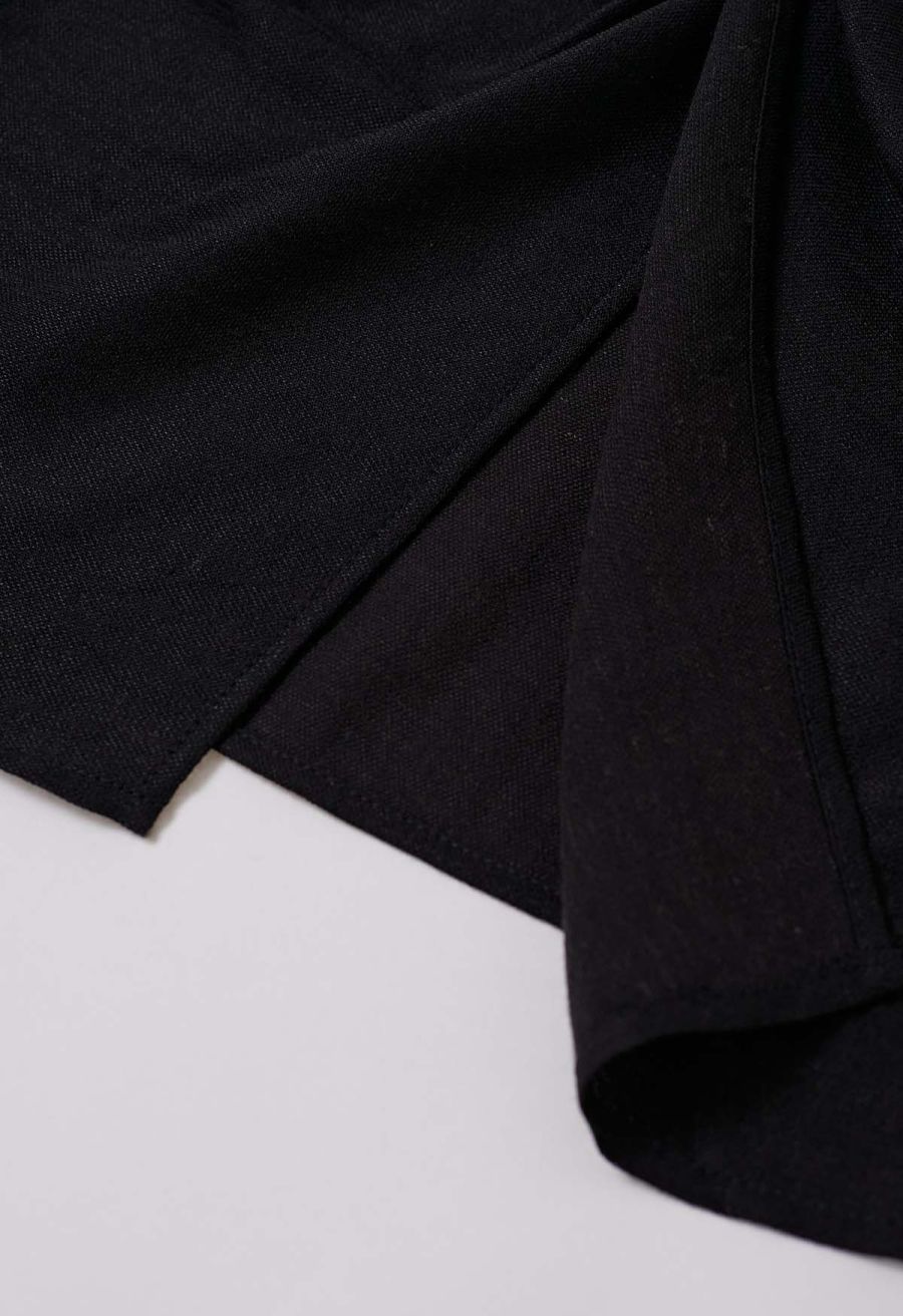 Knot Front Tie-Back Sleeveless Top in Black