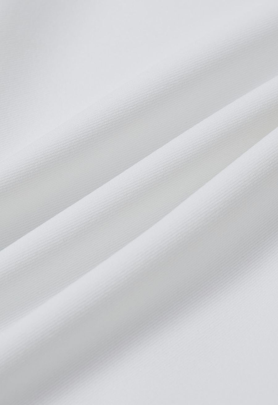 Contrast Binding Side Pocket Pants in White