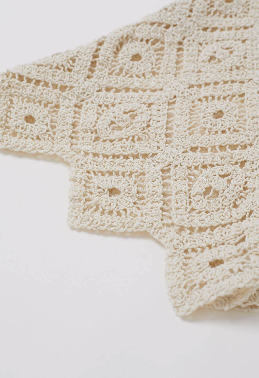 Diamond Cutwork Scalloped Hem Pants