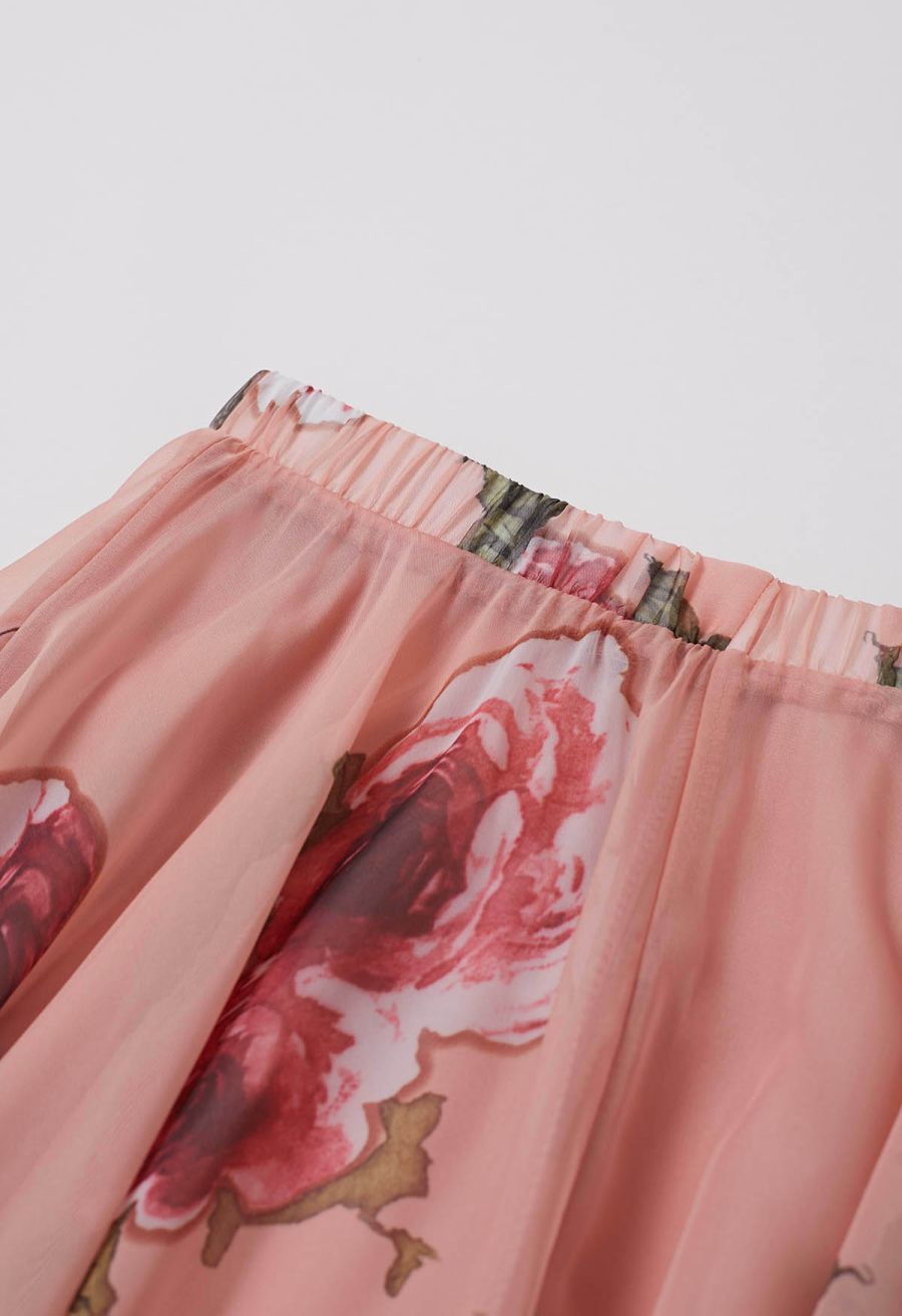 Pink Rose Panache Maxi Skirt