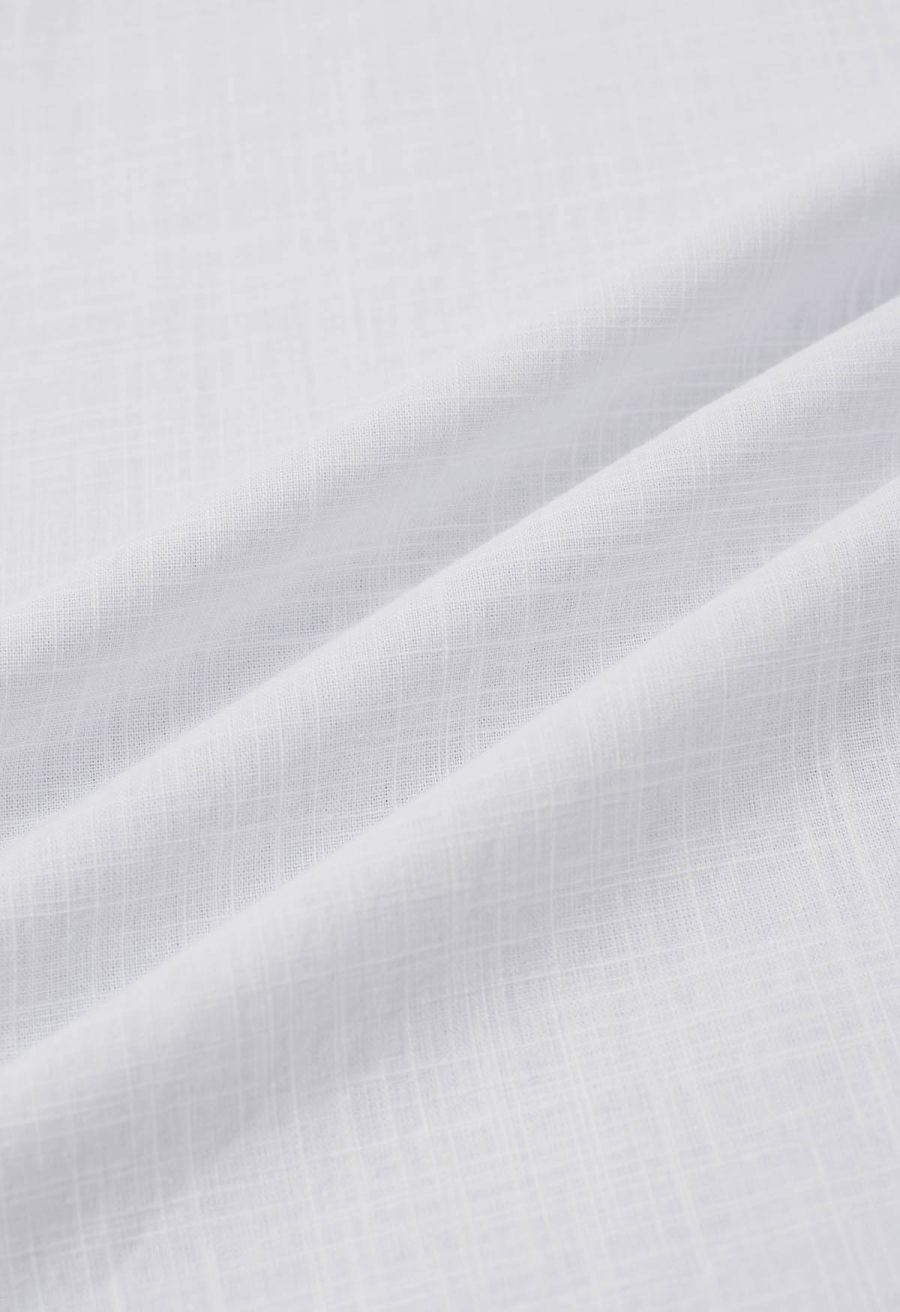 Vintage-Inspired Self-Tie Halter Neck Cotton Dress in White
