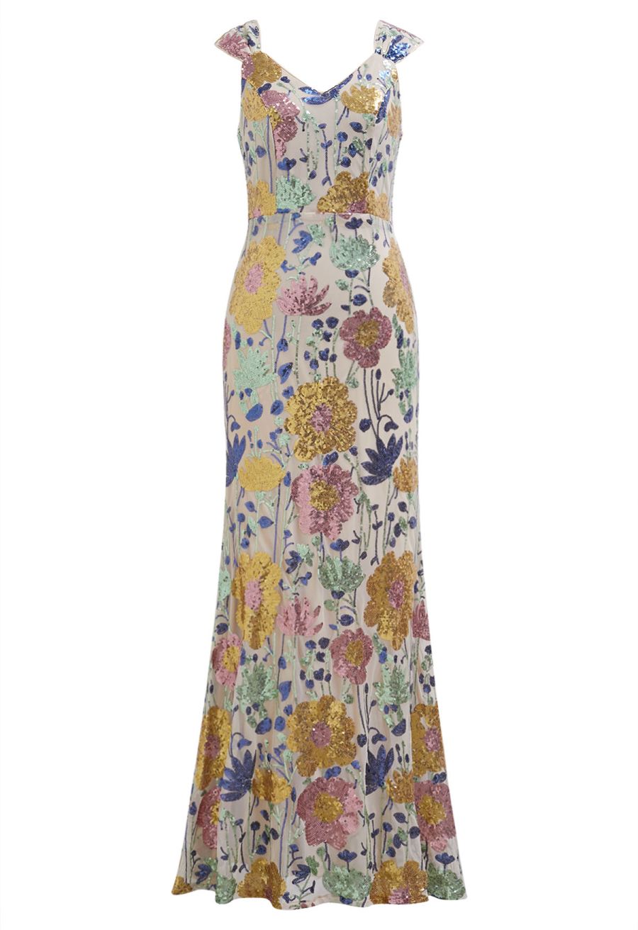 Impressive Blossom Full Sequin Mermaid Gown