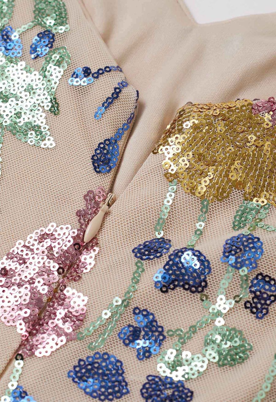Impressive Blossom Full Sequin Mermaid Gown
