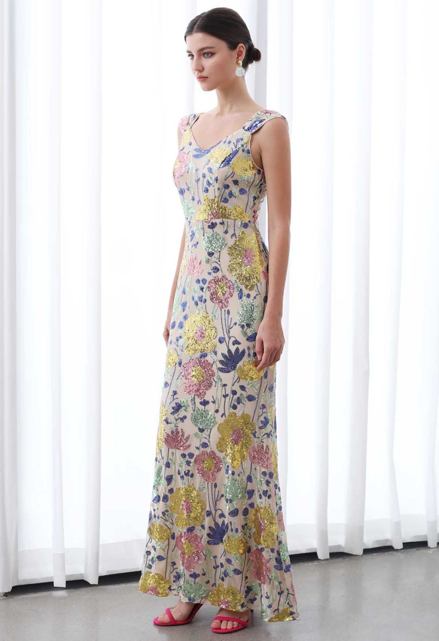 Impressive Blossom Full Sequin Mermaid Gown