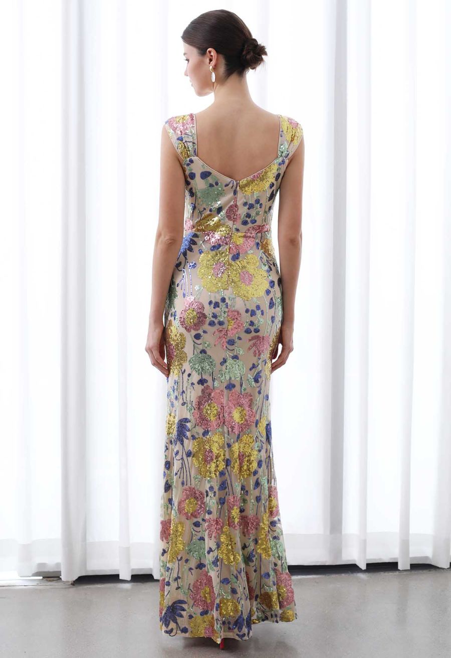 Impressive Blossom Full Sequin Mermaid Gown
