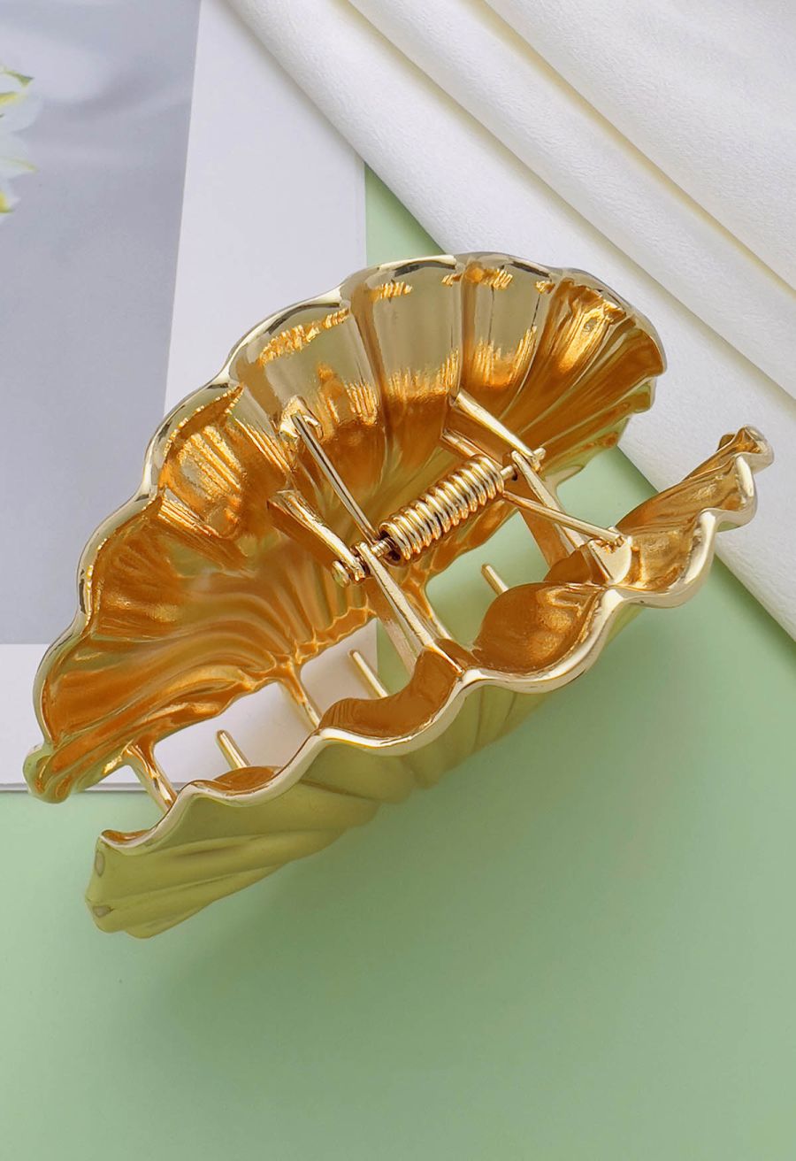 Glossy Golden Shell Hair Claw