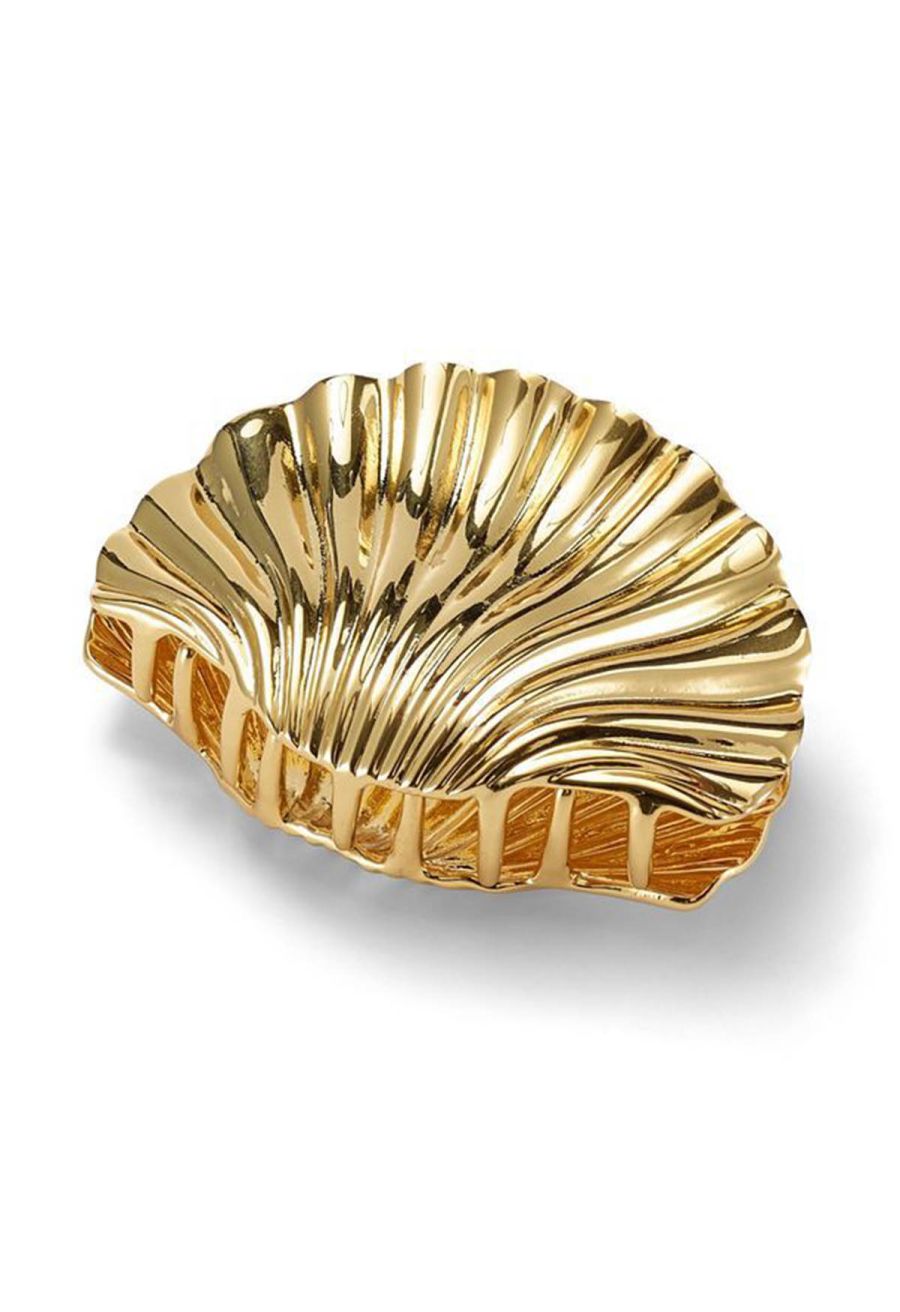 Glossy Golden Shell Hair Claw