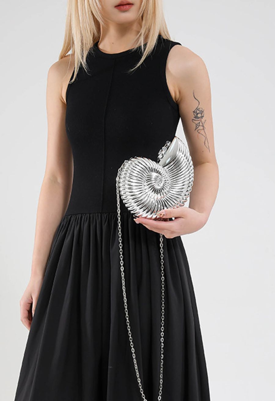 Silver Nautilus Shell Acrylic Crossbody Bag