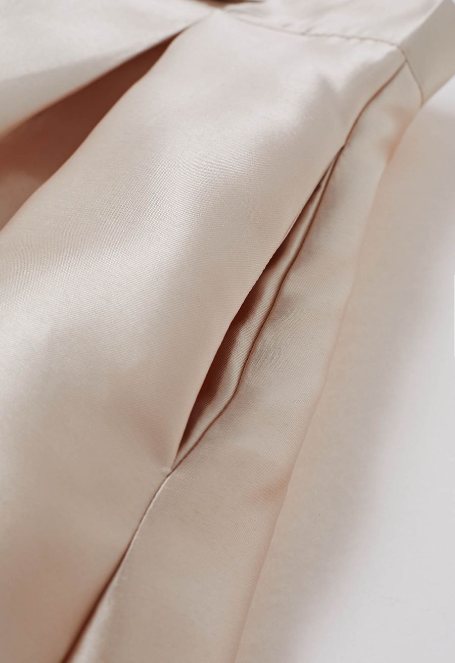 Luxurious Night Bowknot Pleated A-Line Skirt