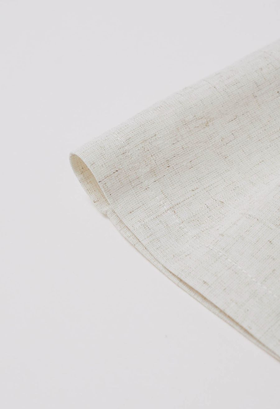 Side Pocket Half Waistband Shorts in Linen