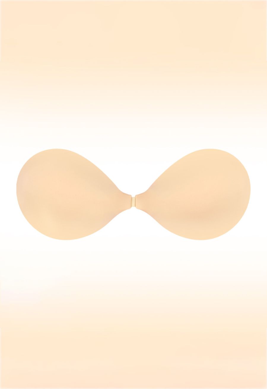 Front Clip Push-Up Silicone Adhesive Bra in Cream