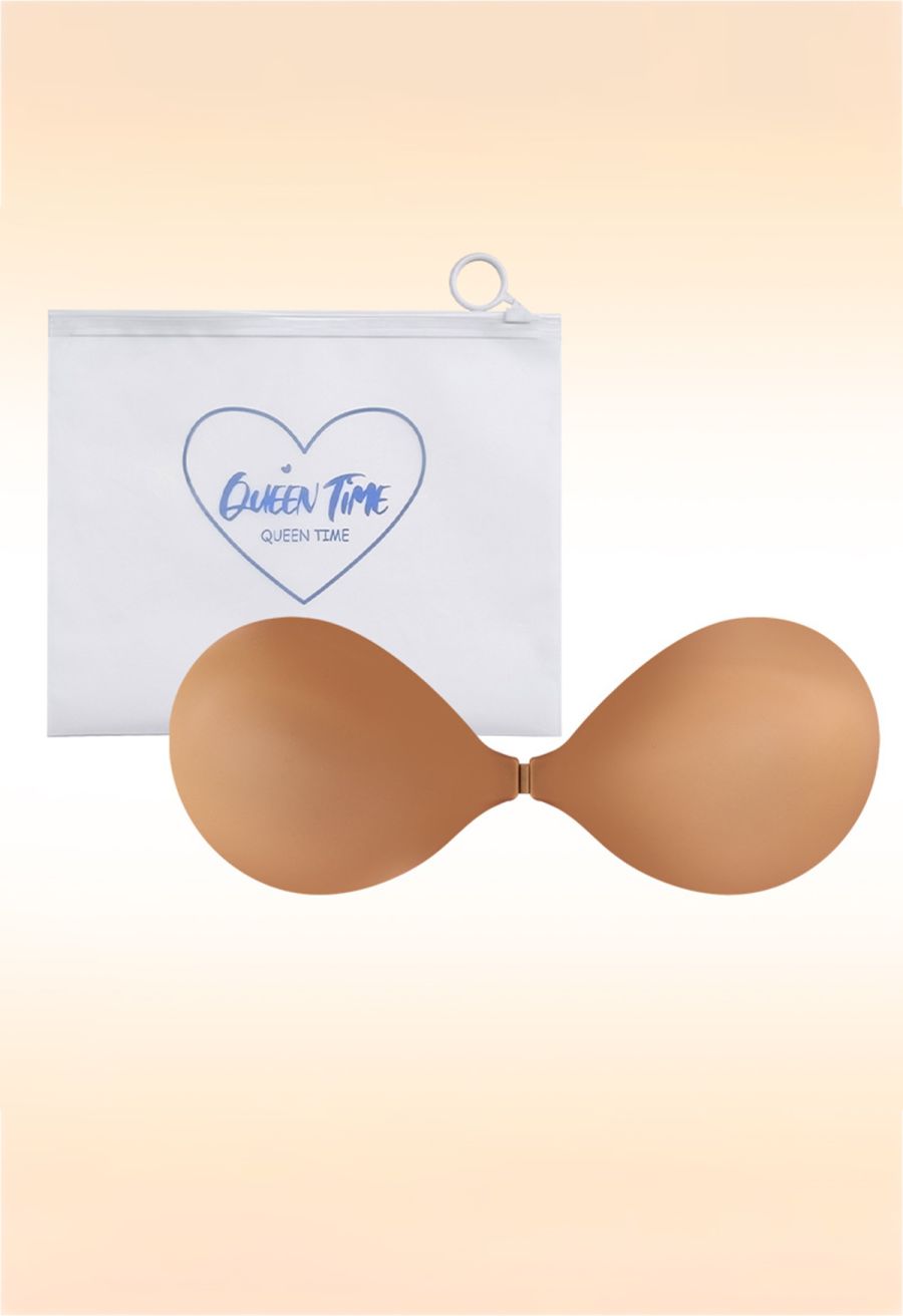 Front Clip Push-Up Silicone Adhesive Bra in Tan