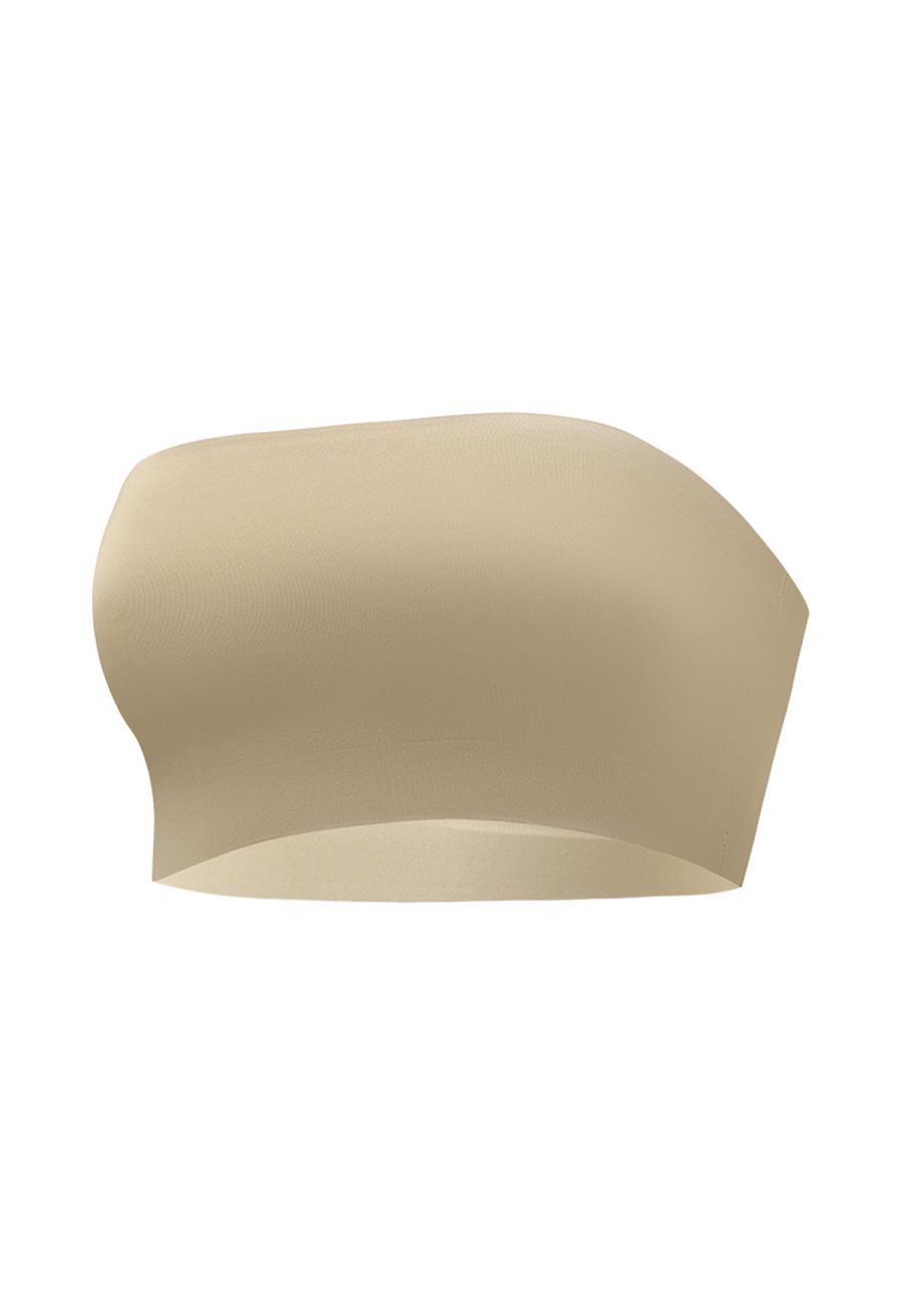 Strapless Bandeau Bra Top in Light Tan