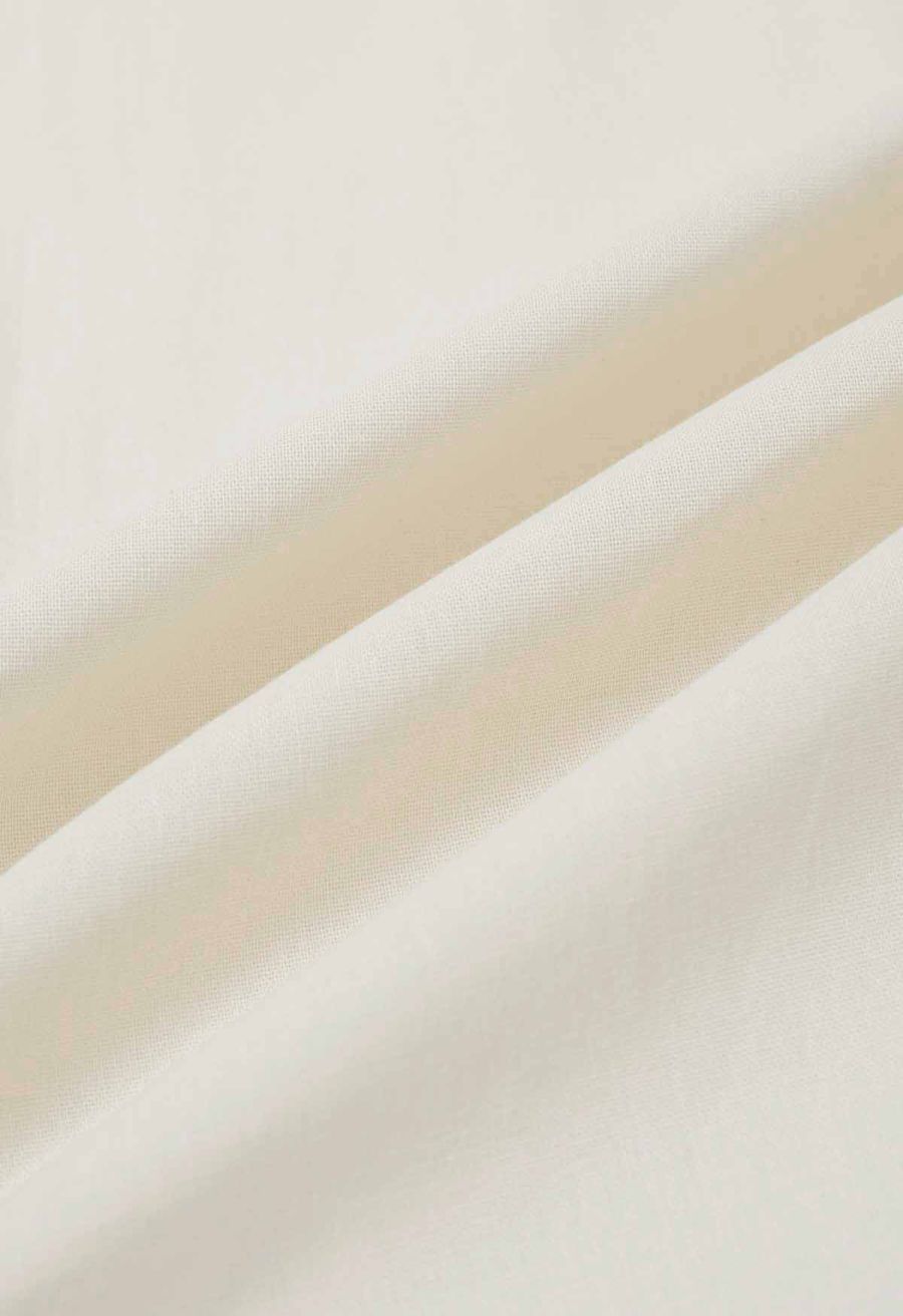 Solid Color Open Back Cotton Cami Dress in Cream