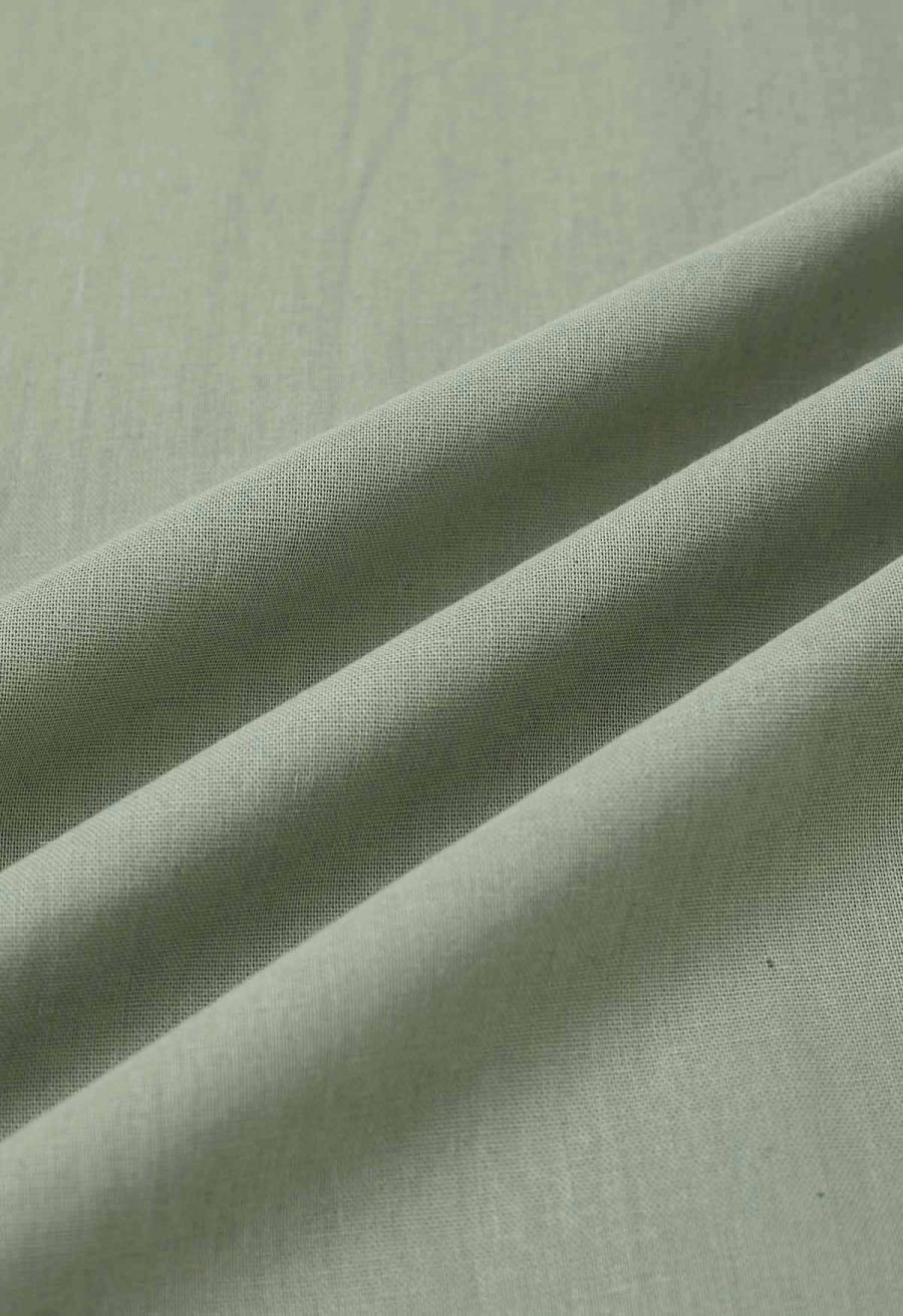 Solid Color Open Back Cotton Cami Dress in Pea Green